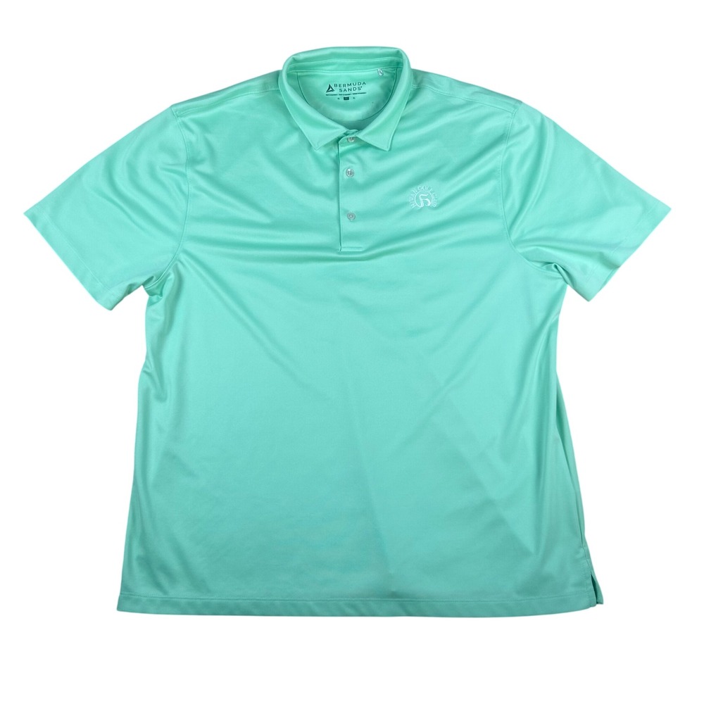Bermuda Sands Mens XL Mint Green Hawaii Golf Club Logo Performance Polo‎ Shirt